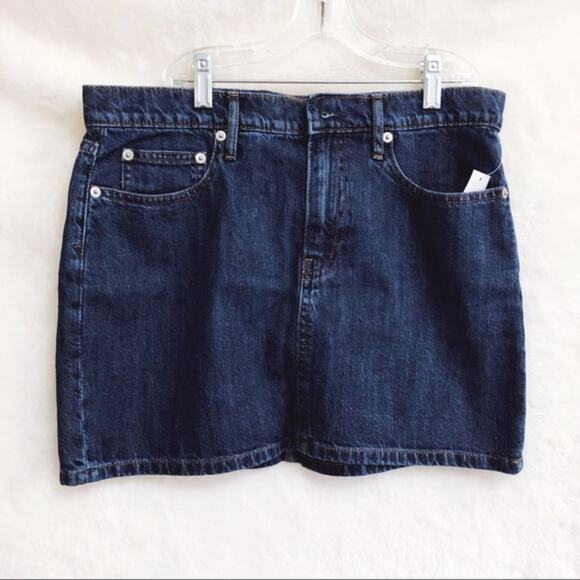 GAP Blue Dark Wash 5-Pocket Denim Mini Skirt - Picture 1 of 8
